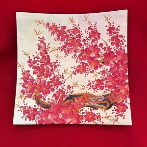 Vietnamese handpainted, trinket dish, Floral Cherry Blossom Wall Art